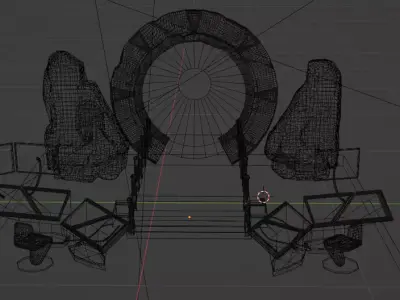 Stylized Sci Fi Portal Control Room  Game-Ready Environment  Low-poly 3D model