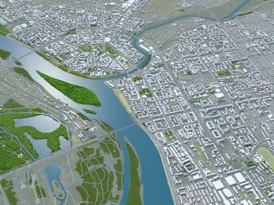 OMSK City Russia Low-poly 3D model
