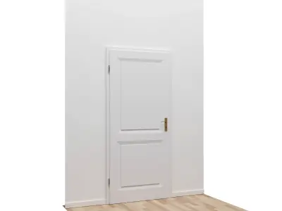 Interior Door Classic single Low-poly 3D model