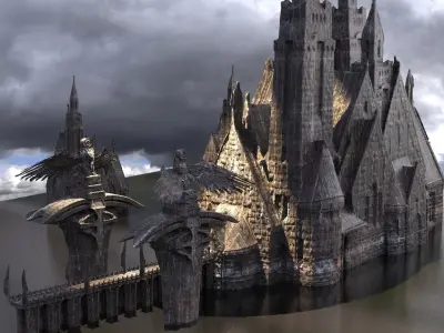 Romanian town Fantasy version  3D model