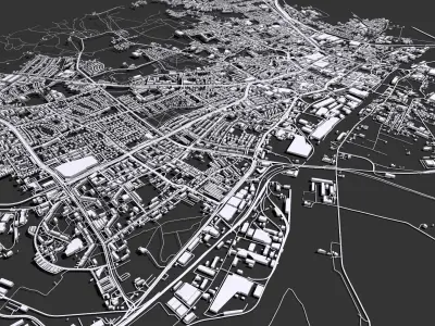 Cityscape Elblag Poland 3D model