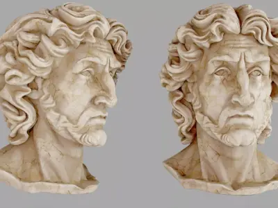 Classical Male Bust Sculpture 3D model