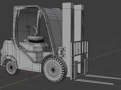 Semi realistic Forklift 3d Model Low-poly 3D model