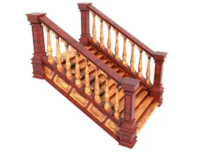 Wooden Stair 3D model