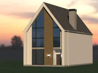 two-storey house Low-poly 3D model