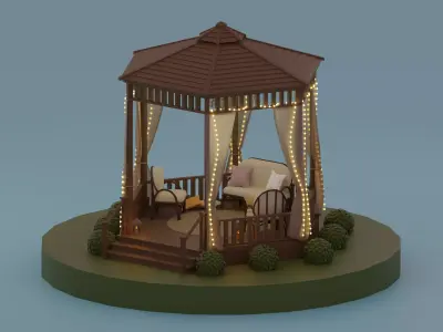 Gazebo Low-poly 3D model