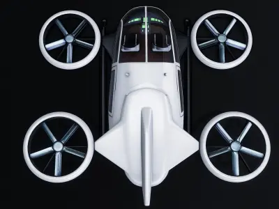  Flying Taxi Concept Air-Taxi White 