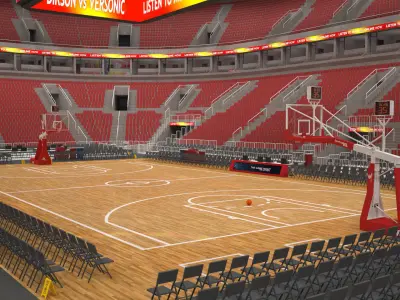 Basketball arena v2 - interior - low poly Low-poly 3D model