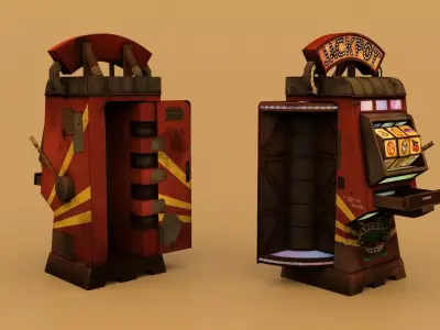 Cyber gaming console Low-poly 3D model