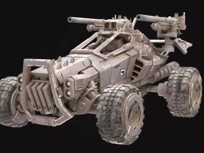 3D Model Sci-Fi Tactical Buggy - Assault Vehicle 3D model