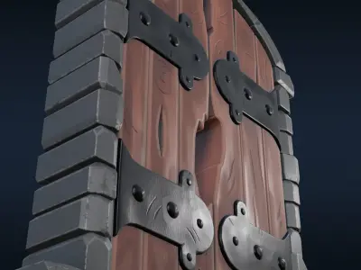 Stylized Castle Door Free 3D model
