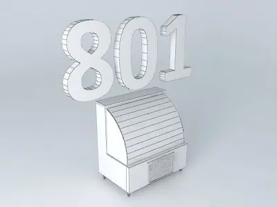 Kit801 Desk Exhibitor Refrig. Static Curved 2 doors b Alex Ma... Free 3D model