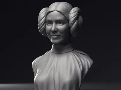 Carrie Fisher as Princess Leia Organa Bust Printable 3D Model 3D print model