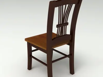 Wooden Chair Low-poly 3D model