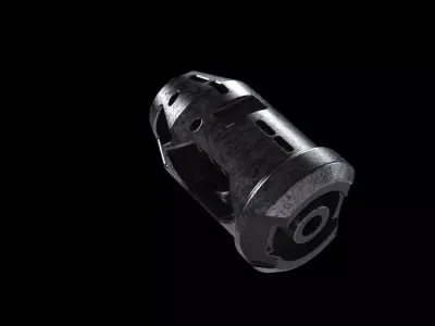 Muzzle brake industrial part  mechanical 3D model