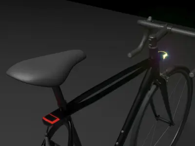 bicycle with light on handlebars 3D model