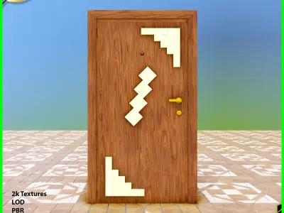 Simple Door Free low-poly 3D model