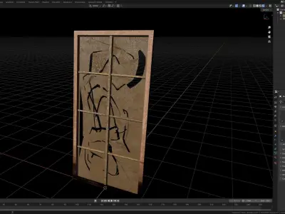 Ruins Wooden Door 3D model
