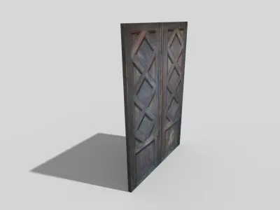 low poly door wooden Low-poly 3D model