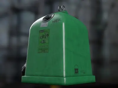 Recycling container D Low-poly 3D model