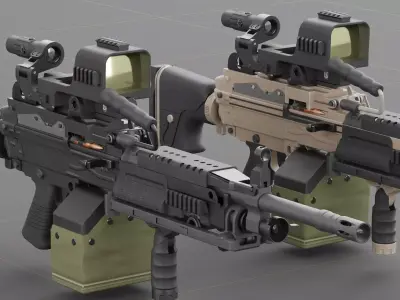 FN Minmi MK3 with MGRS Low-poly 3D model