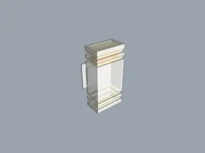 Modern wall light fixture wide 3D model