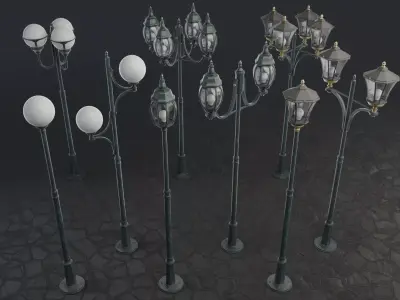 Street Lamps Collection 3D model