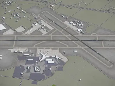 Spokane - International Airport - GEG Low-poly 3D model