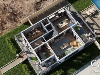 Modular Classic Style American House 15 Low-poly 3D model