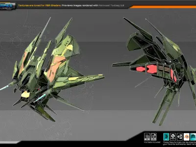 SF Alien fighter A8 Low-poly 3D model
