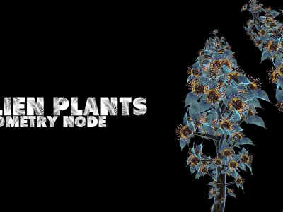 Alien Plant Procedural - Geometry Node - Blender V1-1 3D model