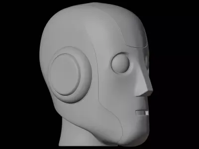 Robot Head Character Bust 3D print model