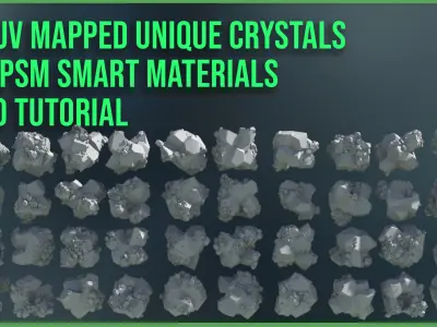 20 Crystal Smart Materials and 100 Crystals and Video Tutorial   Texture