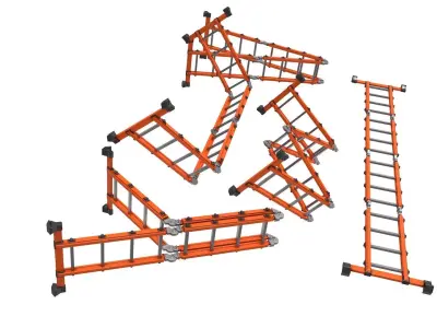 Multifunctional Aluminium Ladder 3D model
