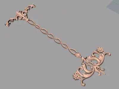 Door design 3D relief model STL format file for CNC carving E699 3D model