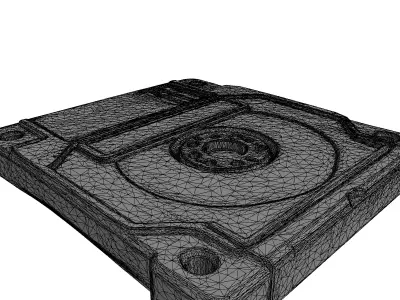 Compact SciFi Data Cartridge Low-poly 3D model