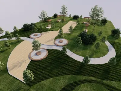 park-public park-Private Park Landscape 3D model