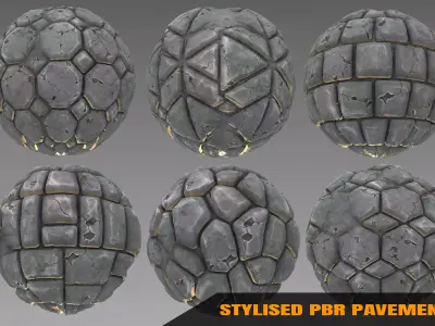Pavement - Stylised PBR Texture - Material  3D model