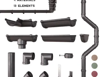 Gutter system 3D model