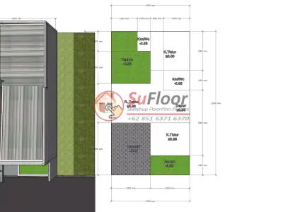 House 6x11m code 647 - Sketchup 3D model 3D model 3D model