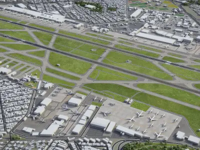 Mexico - City International Airport - MEX Low-poly 3D model