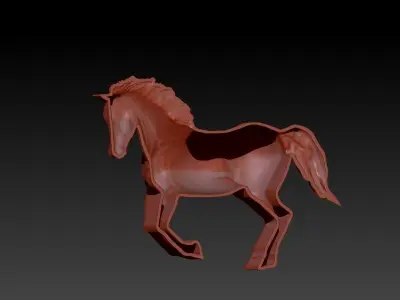 Running Horse Light Weight Pendant Charm Necklace Jewelry 3D print model