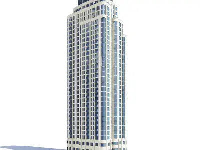 Tall Apartment Building 3D Model 3D model
