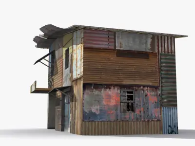 Slum x17 Low-poly 3D model