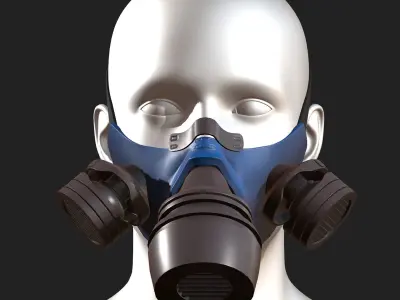 Gas mask plastic protection isolated scifi  Low-poly 3D model