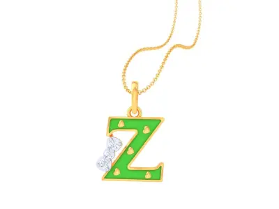 Kids Alphabet Z Pendants 3dm STL OBJ FBX Renders Details 3D print model purchase