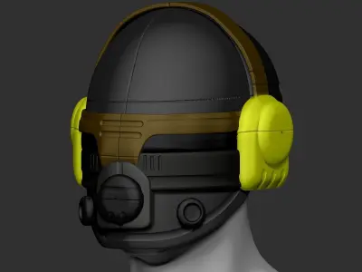High quality scifi helmet high poly sculpt 3d printable  3D model