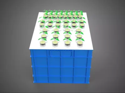 WATER TANK CRATE STORAGE CONTAINER AEROPONIC PLANT GROW FARM 3D model