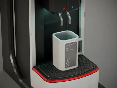 Sci-fi Coffee Machine PBR Low-poly 3D model