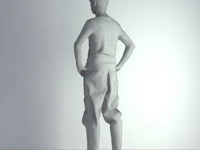 3D Scan Man Gardenner Worker 011  3D model